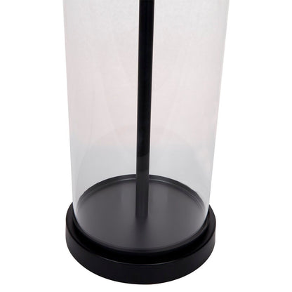 Left Bank Table Lamp - Black w Natural Shade--Cafe Lighting and Living