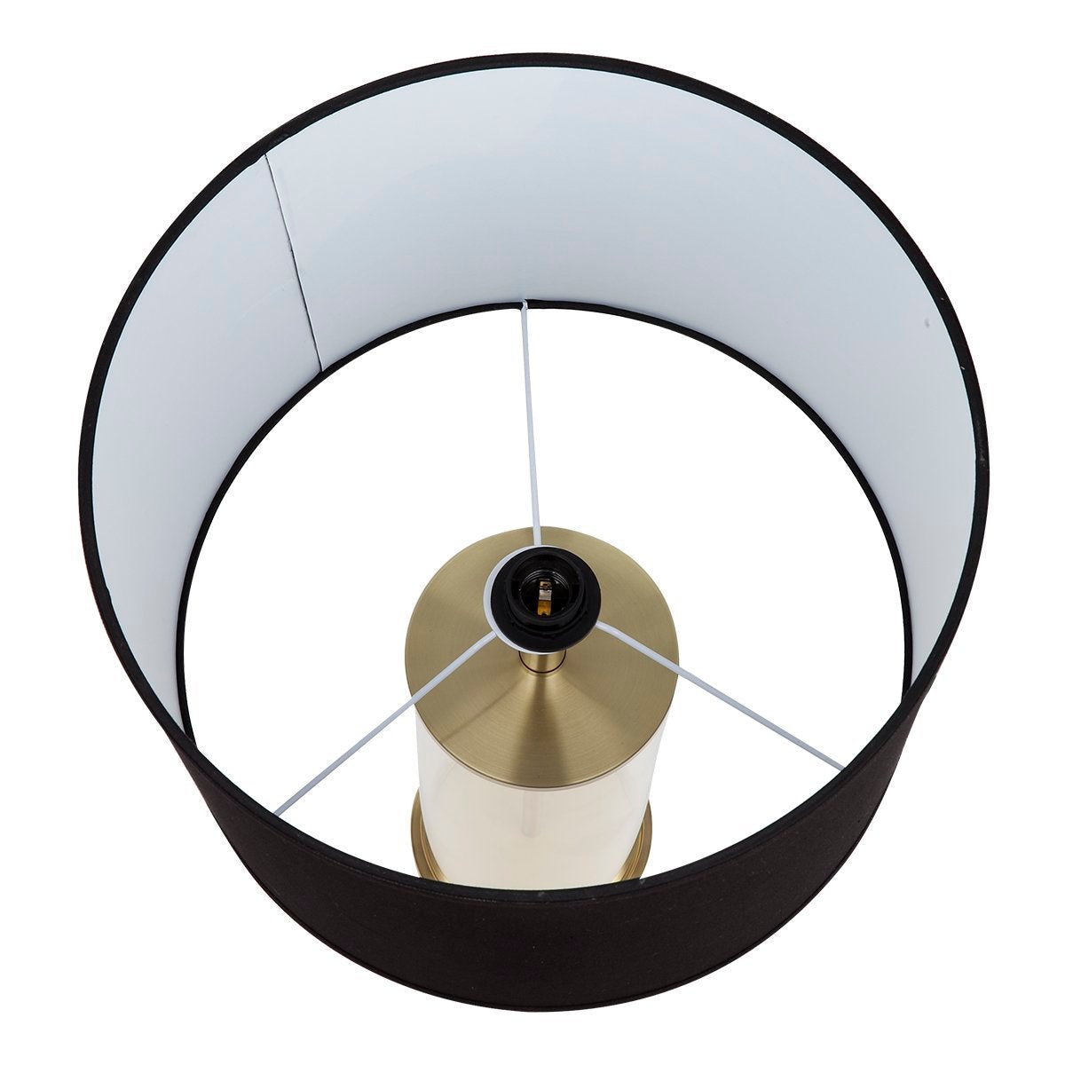 Left Bank Table Lamp - Brass w Black Shade--Cafe Lighting and Living