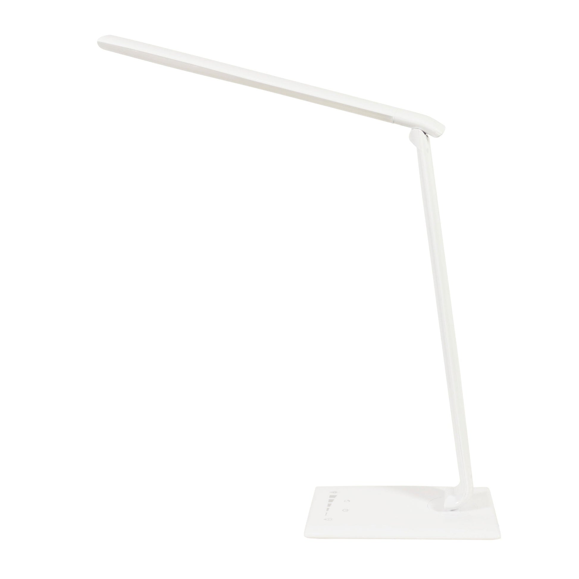 Luke LED White Desk Lamp Touch Dim USB Port-TABLE AND FLOOR LAMPS-Oriel