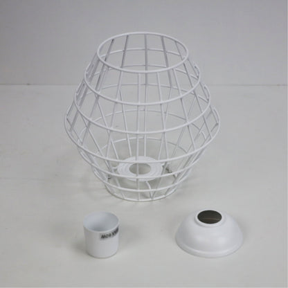 Maci.18 White Mesh DIY Shade B22 - OL2542WH-DIY Batten Fix Lights-Oriel Lighting