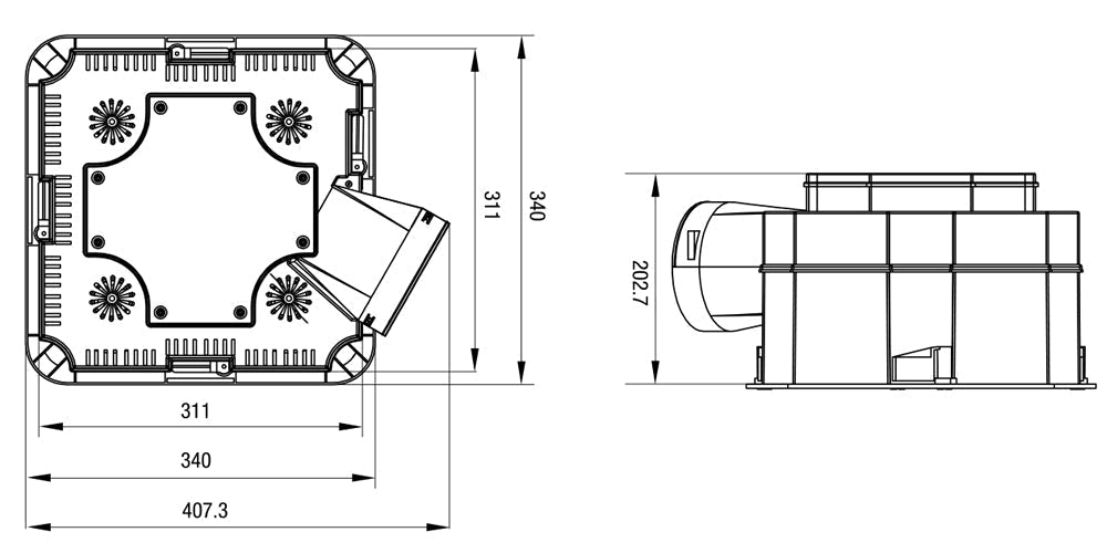 Martec Forme 4 Light 3 in 1 Bathroom Heater & Exhaust Fan With Tricolour LED Light-Bathroom Heaters-Martec