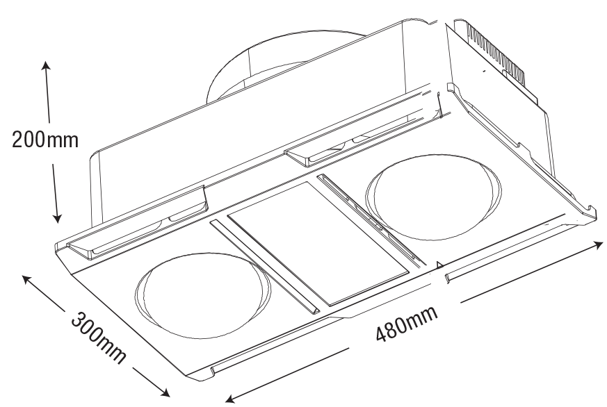 Martec Profile Panel 2 High Performance 3 in 1 Bathroom Heater With Exhaust Fan-Bathroom Heaters-Martec