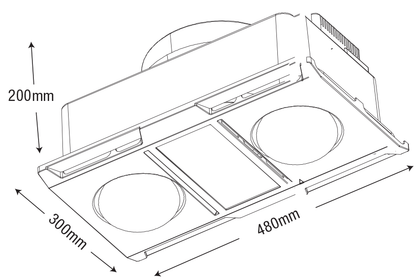 Martec Profile Panel 2 High Performance 3 in 1 Bathroom Heater With Exhaust Fan-Bathroom Heaters-Martec