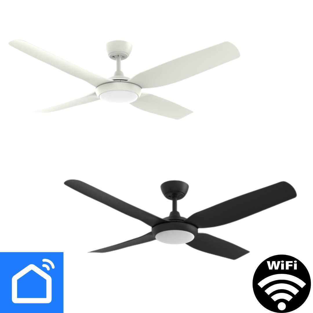 Martec VIPER 132cm 4 Blade Wifi Smart DC Ceiling Fan with remote control & LED Light-Ceiling Fan-Martec