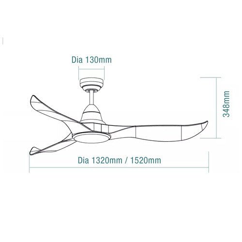 Martec Wave 52" DC Ceiling Fan White with Remote + Light-Ceiling Fan-Martec