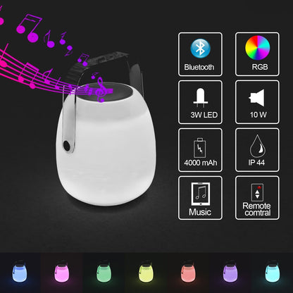 Molly Portable Outdoor Bluetooth Speakers RGB LED Speaker Light Superior Rechargeable-Bluetooth Speaker-Dropli