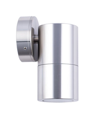 MR16 12V Exterior Single Fixed Wall Pillar Light Anodized Aluminium IP65 - PM1FSHSIL-Exterior Wall Lights-CLA Lighting