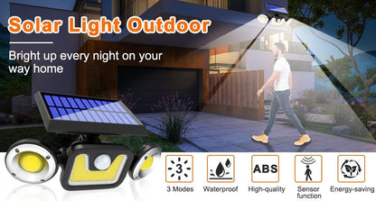 Outdoor Solar Lights with 3 Adjustable Head for Porch Garden Patio Dropli, Home & Garden > Garden Lights, outdoor-solar-lights-with-3-adjustable-head-for-porch-garden-patio