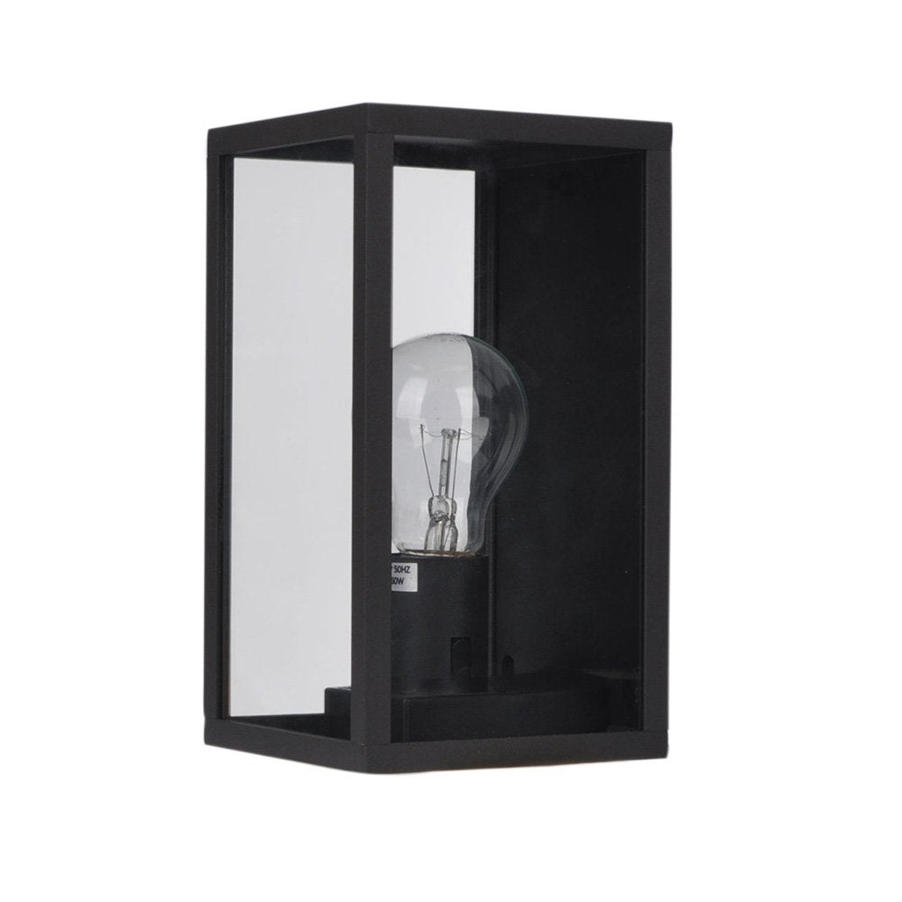 Pandora 1 Light Flush Wall Light Black - OL7843BK-Exterior Wall Lights-Oriel Lighting