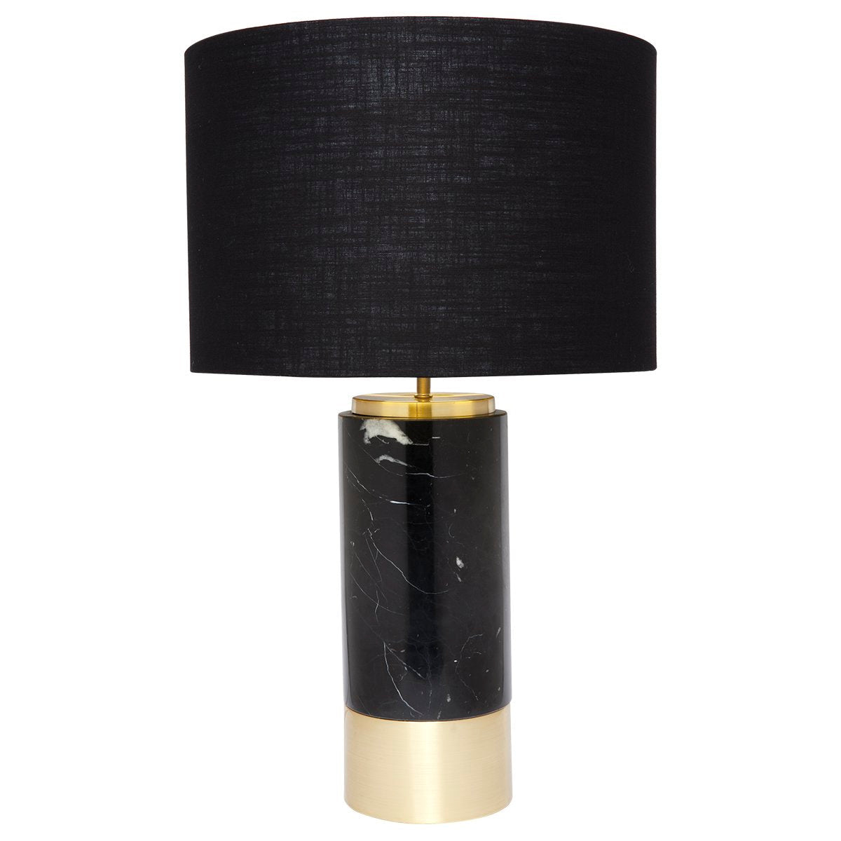 Paola Marble Table Lamp - Black w Black Shade--Cafe Lighting and Living