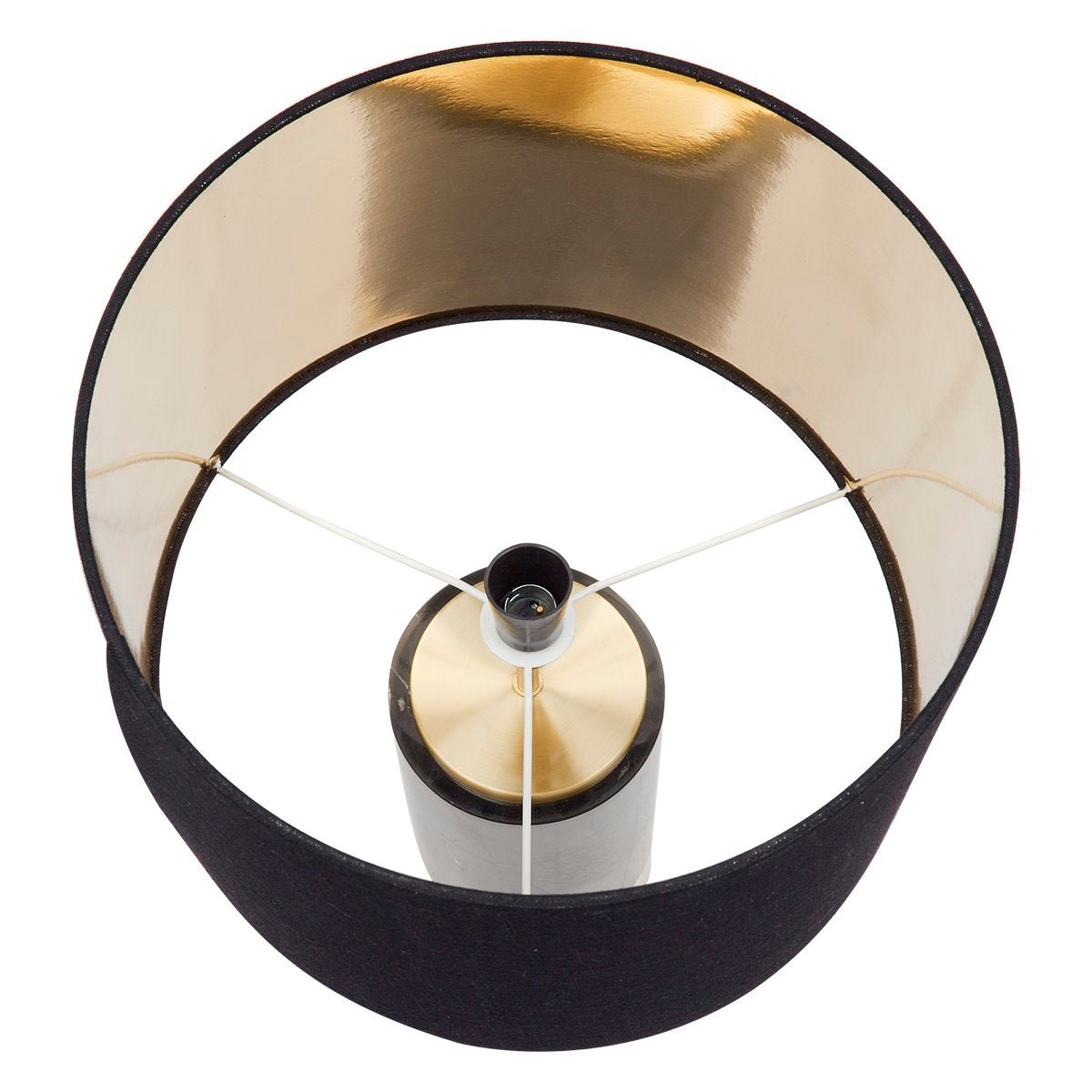 Paola Marble Table Lamp - Black w Black Shade--Cafe Lighting and Living