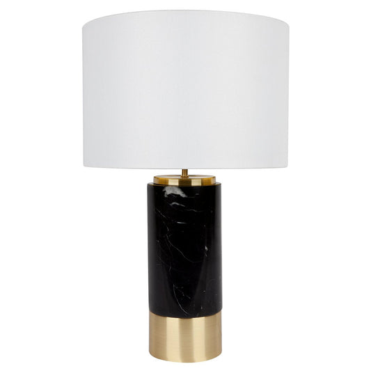 Paola Marble Table Lamp - Black w White Shade--Cafe Lighting and Living