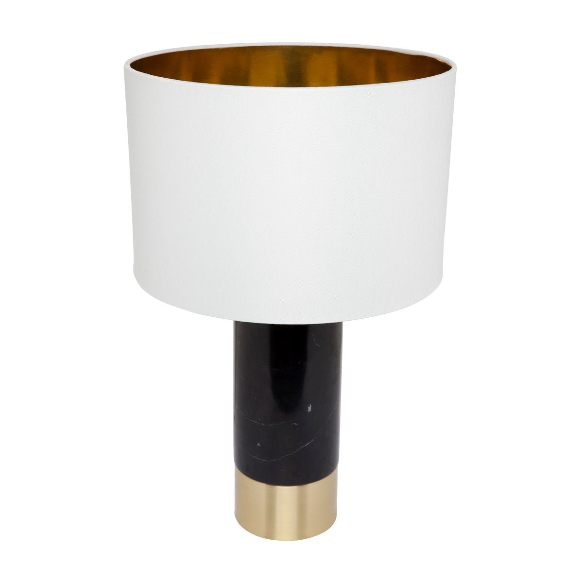 Paola Marble Table Lamp - Black w White Shade--Cafe Lighting and Living