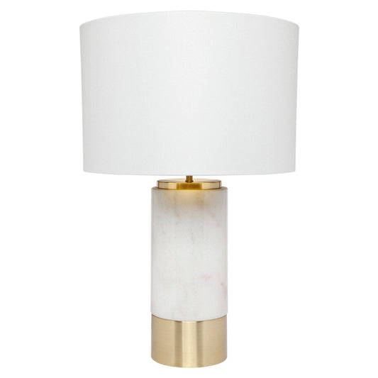 Paola Marble Table Lamp - White w White Shade--Cafe Lighting and Living