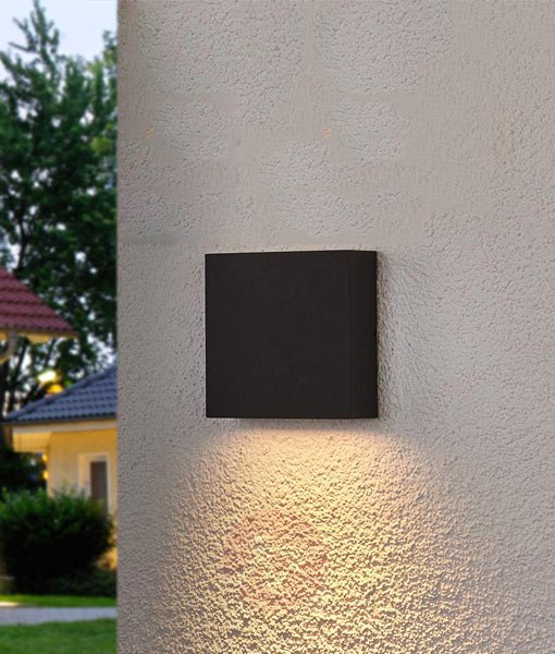 PDL 12V LED Exterior Surface Mounted Square Pillar Wall Light 3W 3000K Black IP65 - PDL1SQBL-Exterior Wall Lights-CLA Lighting