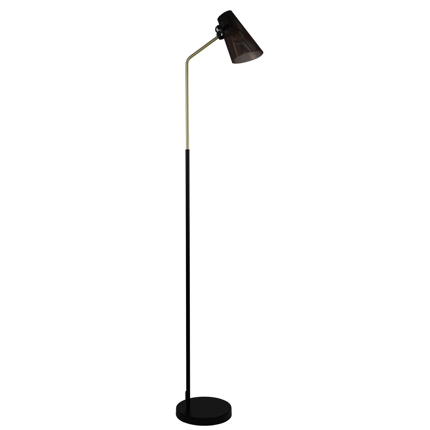 Perfo 1 Light Floor Lamp Black & Brass - SL98833AB-Floor Lamps-Oriel Lighting