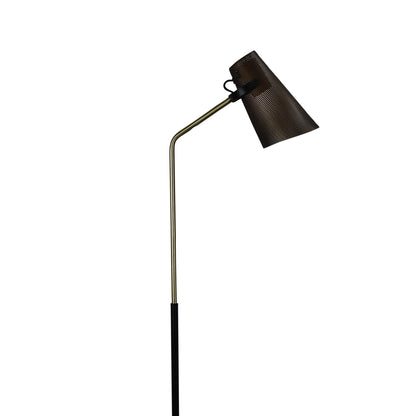 Perfo 1 Light Floor Lamp Black & Brass - SL98833AB-Floor Lamps-Oriel Lighting