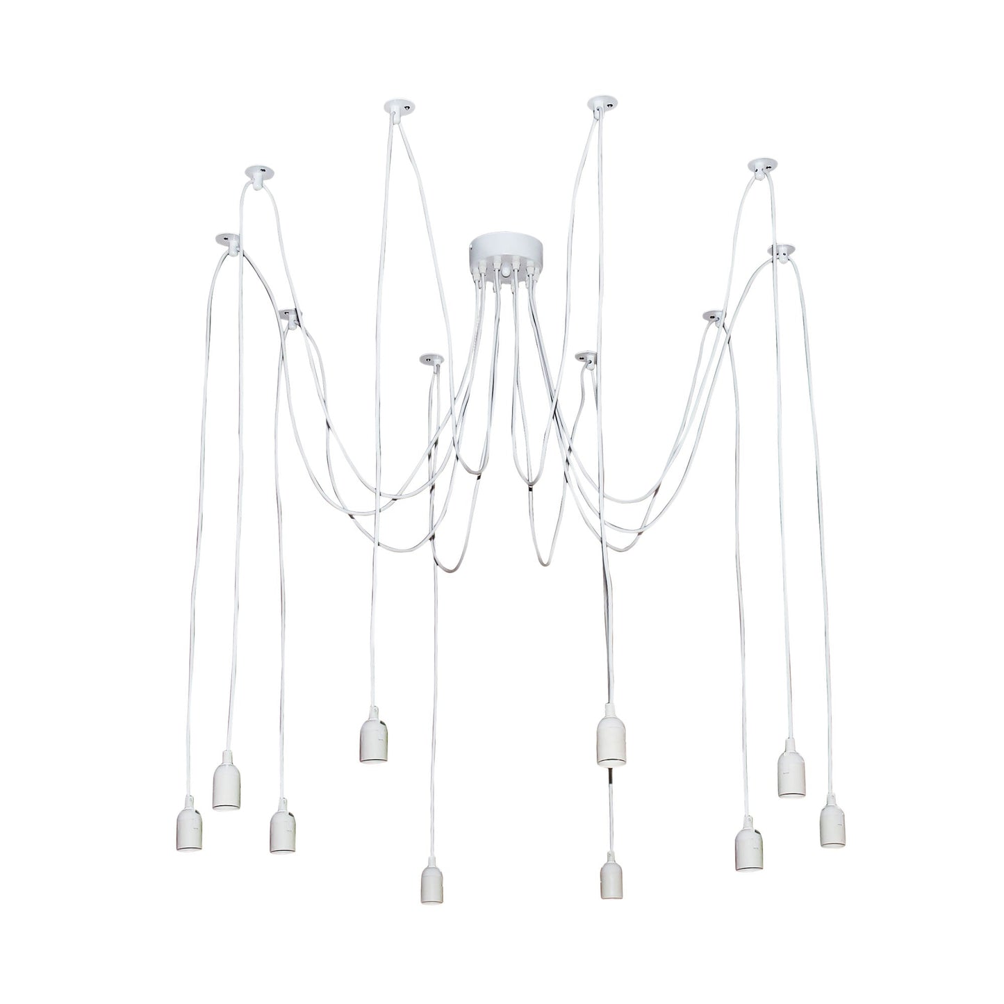 Philly 10 Light White Suspension Only - OL69351WH-Cluster Pendants-Oriel Lighting