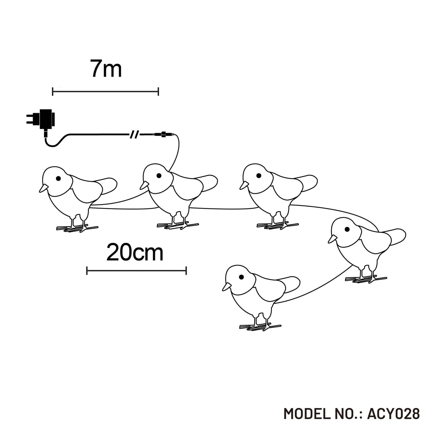 Acrylic Baby Bird (5pcs/set)-Christmas Figure-Lexi Lighting