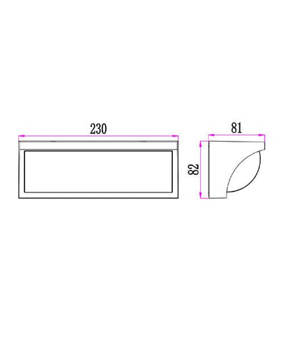 REPISA Exterior LED Surface Mounted Curved Wedge Wall Light Dark Grey 13W 3000K IP65 - REPISA01-Exterior Wall Lights-CLA Lighting