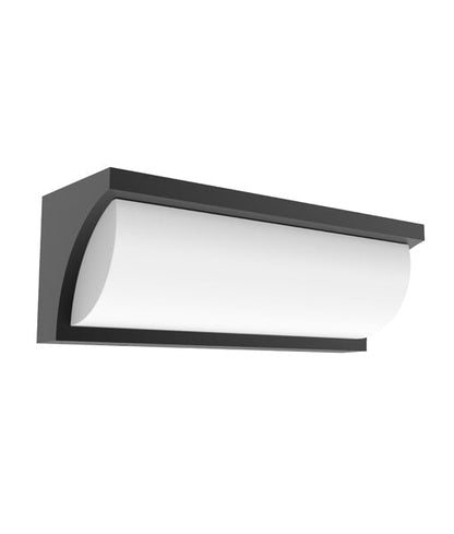 REPISA Exterior LED Surface Mounted Curved Wedge Wall Light Dark Grey 13W 3000K IP65 - REPISA01-Exterior Wall Lights-CLA Lighting