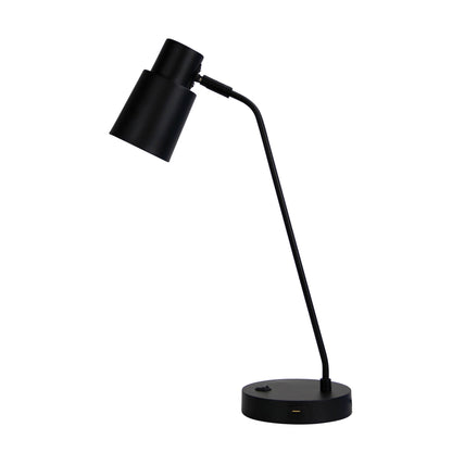 Rik Desk Lamp With USB Black-TABLE AND FLOOR LAMPS-Oriel