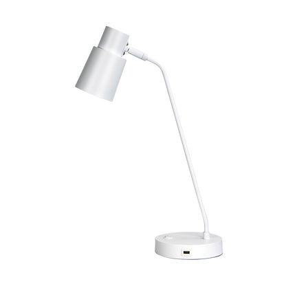 Rik Desk Lamp With USB White-TABLE AND FLOOR LAMPS-Oriel