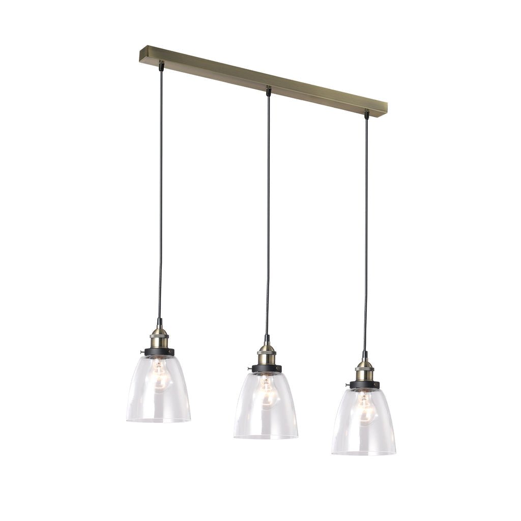 Rosa 3 Light Pendant Antique Brass - LL002PL106-Island Pendant Lights-Lexi Lighting