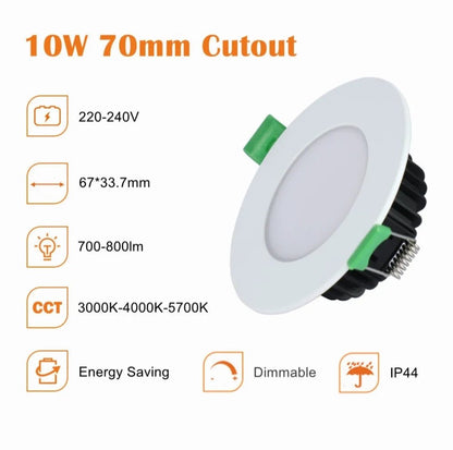 SANDY 10W Tri-Colour Dimmable LED Mini Downlight 70mm cut out-LED Downlight-Alusso