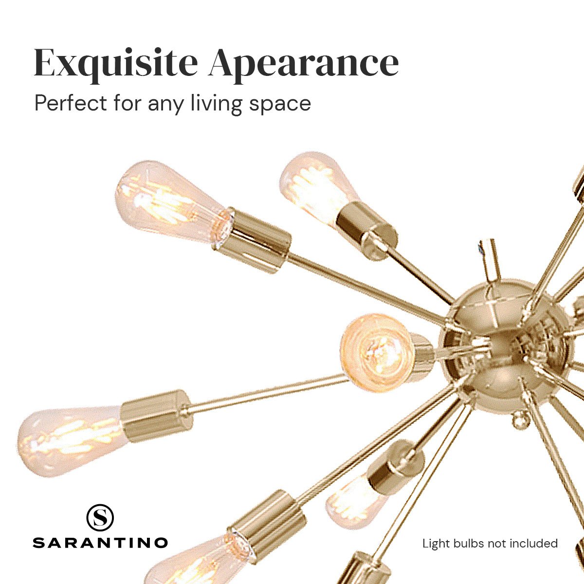 Sarantino 15-Light Sputnik Chandelier in Brass Finish-Home & Garden > Lighting-Koala Lamps and Lighting