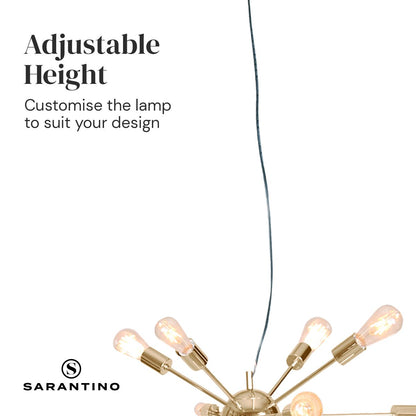 Sarantino 15-Light Sputnik Chandelier in Brass Finish-Home & Garden > Lighting-Koala Lamps and Lighting