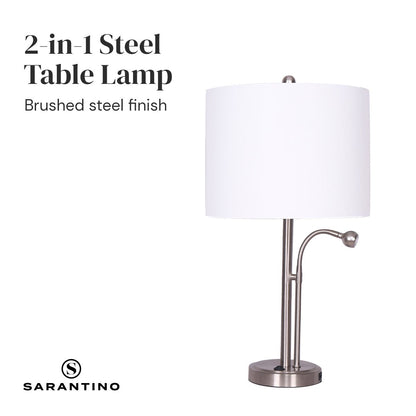 Sarantino 2-in-1 Table Lamp with LED Reading Light-Home & Garden > Lighting-Koala Lamps and Lighting