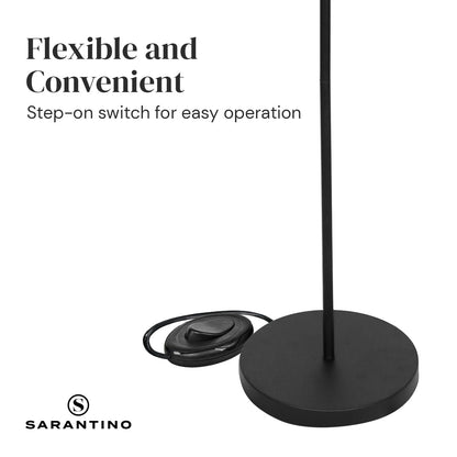 Sarantino 3-Light Black Metal Floor Lamp-Home & Garden > Lighting-Koala Lamps and Lighting