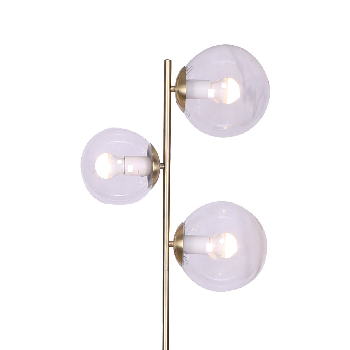 Sarantino 3-Light Gold Metal Floor Lamp with Glass Shades-Home & Garden > Lighting-Koala Lamps and Lighting