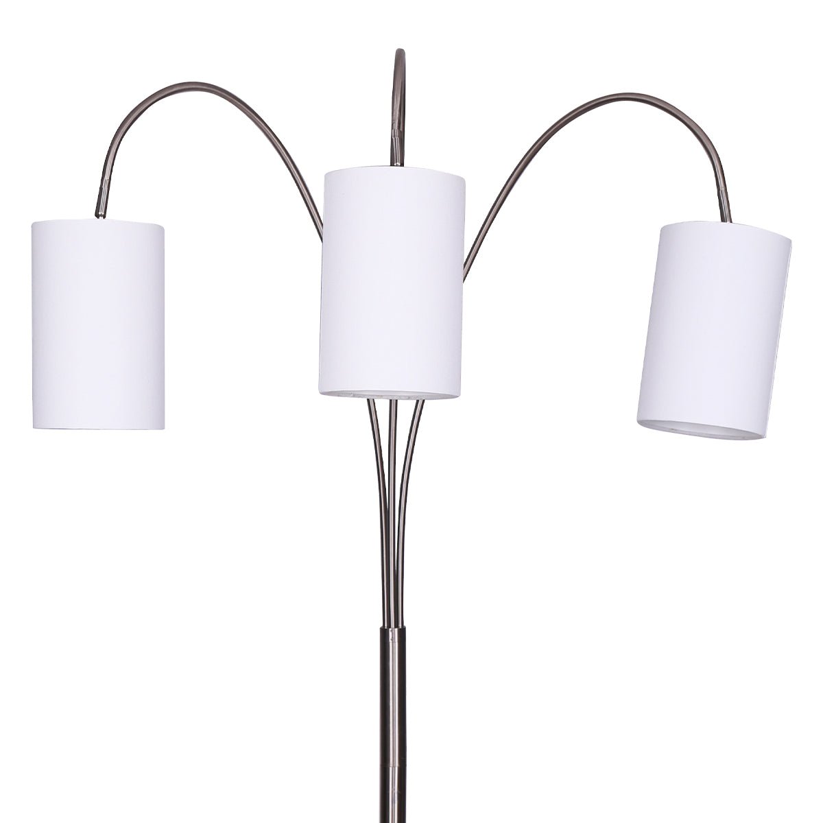 Sarantino 3-Light Metal Arc Floor Lamp - Nickel & Marble Finish-Home & Garden > Lighting-Koala Lamps and Lighting