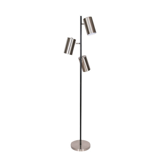 Sarantino 3-Shade Metal Floor Lamp Nickel & Matte Black Finish-Home & Garden > Lighting-Koala Lamps and Lighting