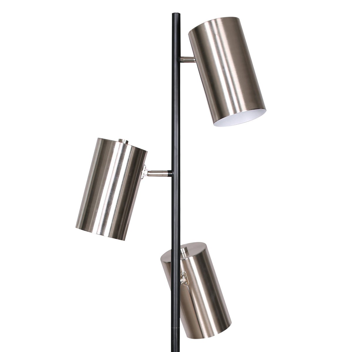 Sarantino 3-Shade Metal Floor Lamp Nickel & Matte Black Finish-Home & Garden > Lighting-Koala Lamps and Lighting