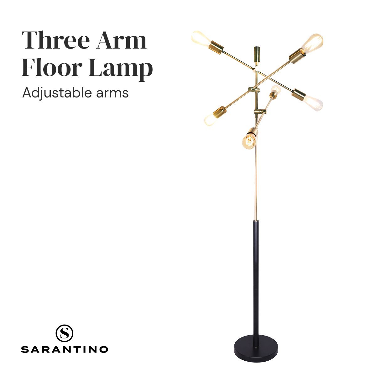 Sarantino 6-Light Metal Sputnik Floor Lamp-Home & Garden > Lighting-Koala Lamps and Lighting