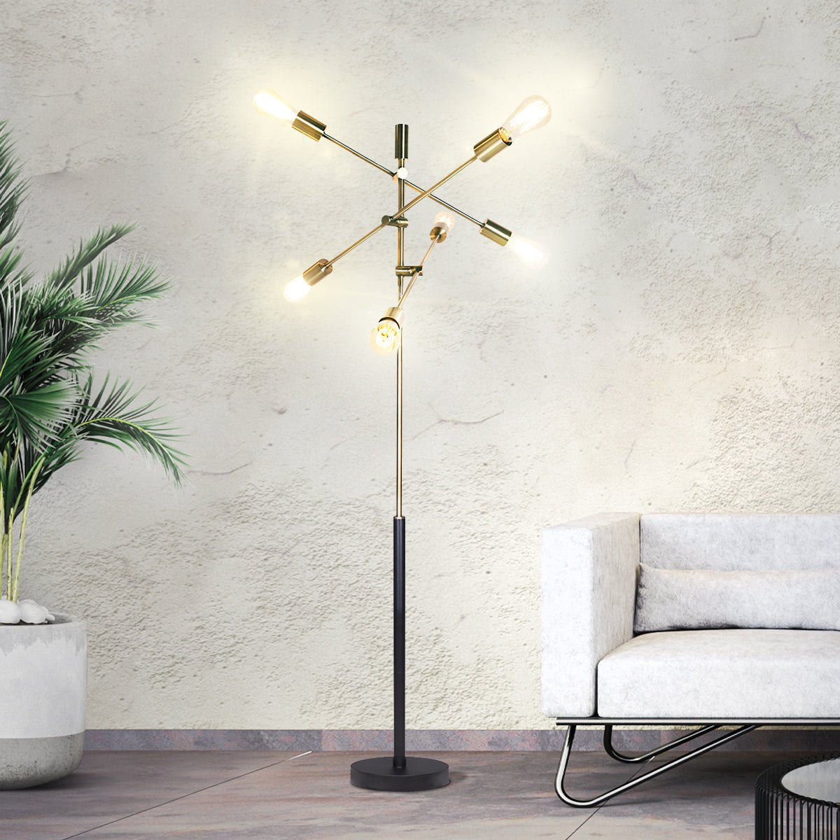 Sarantino 6-Light Metal Sputnik Floor Lamp-Home & Garden > Lighting-Koala Lamps and Lighting