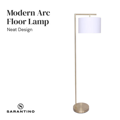 Sarantino 90-Degree Modern Arc Floor Lamp-Home & Garden > Lighting-Koala Lamps and Lighting