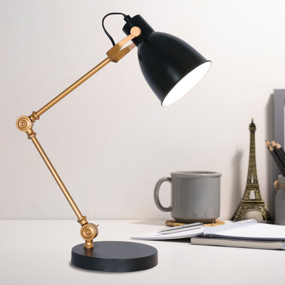 Sarantino Adjustable Metal Table Lamp In Black And Gold-Home & Garden > Lighting-Koala Lamps and Lighting