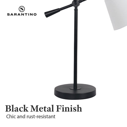 Sarantino Adjustable Metal Table Lamp In Black-Home & Garden > Lighting-Koala Lamps and Lighting