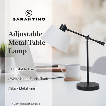 Sarantino Adjustable Metal Table Lamp In Black-Home & Garden > Lighting-Koala Lamps and Lighting