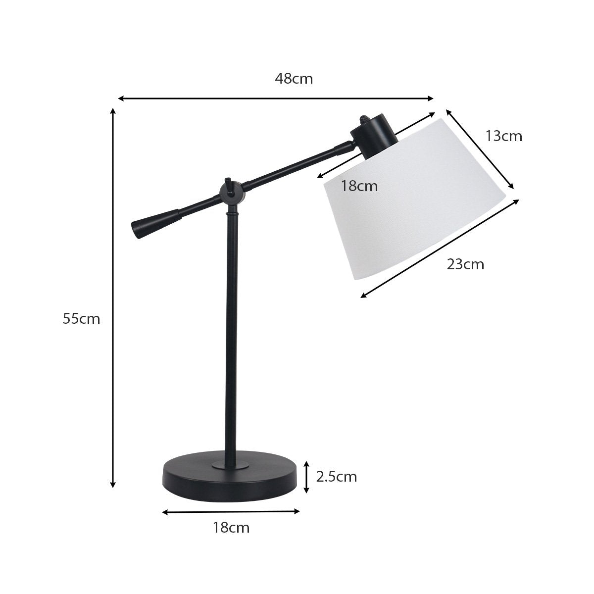 Sarantino Adjustable Metal Table Lamp In Black-Home & Garden > Lighting-Koala Lamps and Lighting