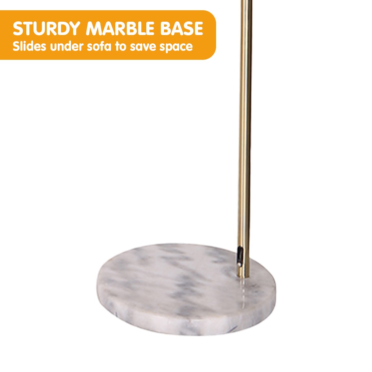 Sarantino Arc Floor Lamp Antique Brass Finish with Marble Base-Home & Garden > Lighting-Koala Lamps and Lighting