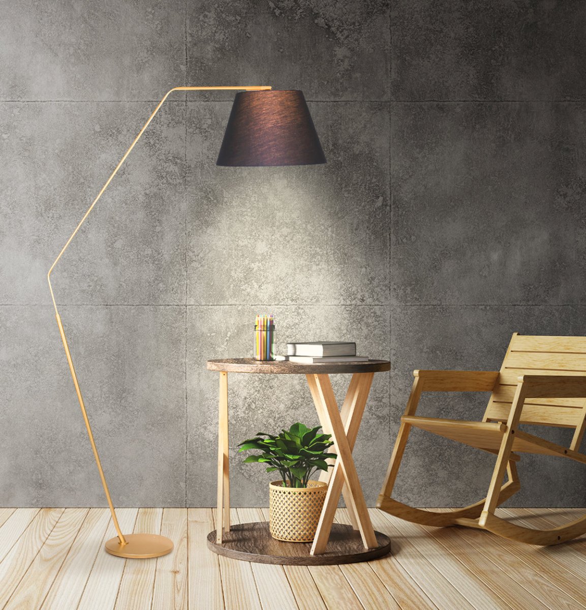 Sarantino Arc Floor Lamp with Empire Shade-Home & Garden > Lighting-Koala Lamps and Lighting