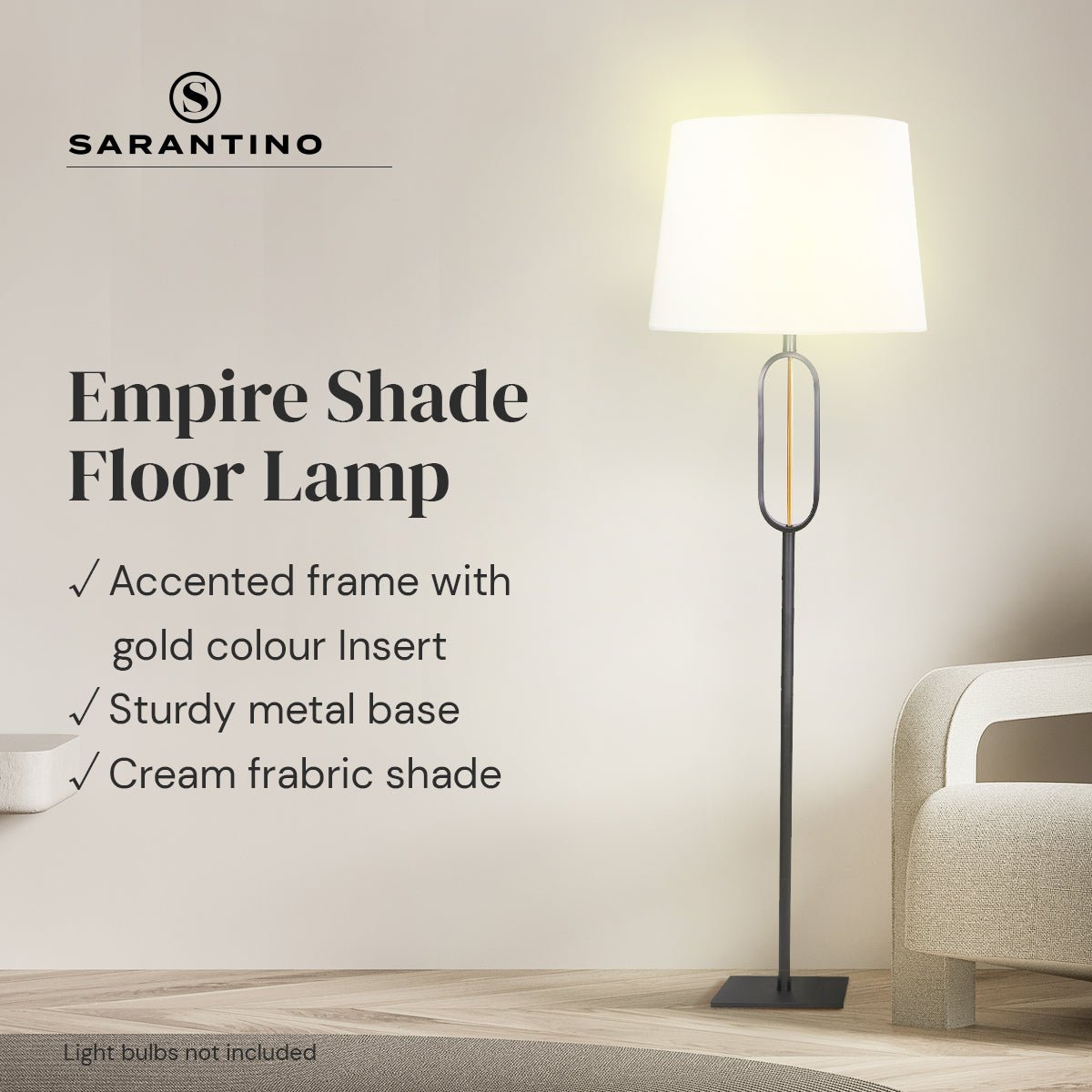 Sarantino Classic Floor Lamp with Empire Shade-Home & Garden > Lighting-Koala Lamps and Lighting