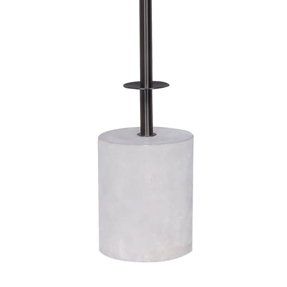 Sarantino Concrete & Metal Table Lamp with Off-White Linen Shade-Home & Garden > Lighting-Koala Lamps and Lighting