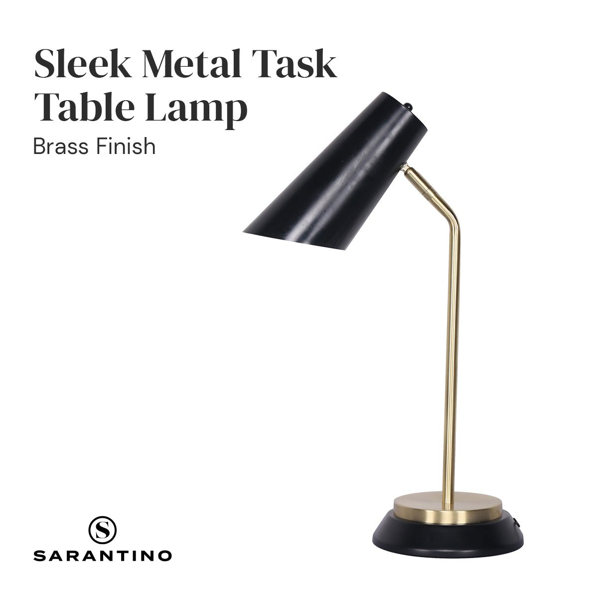 Sarantino Electric Reading Light Table Lamp Brass Finish - Black-Home & Garden > Lighting-Koala Lamps and Lighting