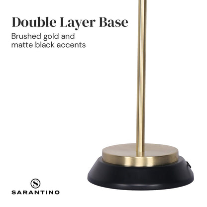 Sarantino Electric Reading Light Table Lamp Brass Finish - Black-Home & Garden > Lighting-Koala Lamps and Lighting